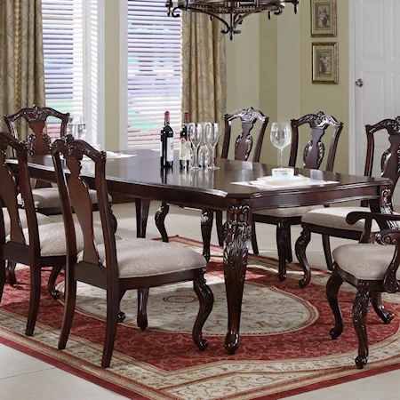 Traditional Dining Table with Acanthus Leaf Cabriole Legs